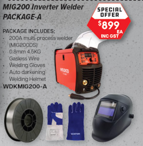 WELDCO 200D Inverter MIG / ARC (MMA)/ DC Lift TIG welder 15A Plug Package A
