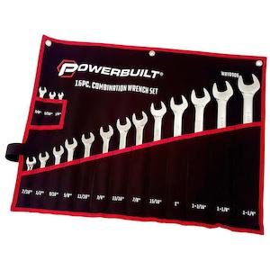 Powerbuilt 16Pc Imperial R&Oe Fully Polished Spanner Set