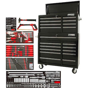 Tool Kit: POWERBUILT 254pc 41" Tool Chest, Roller Cabinet & Assorted Tools