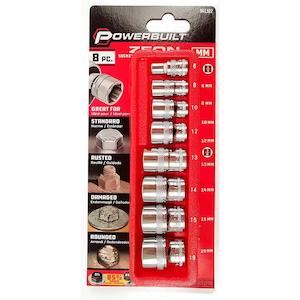 Socket Sets: Powerbuilt 1/4Dr 3/8Dr 8Pc Metric Zeon Socket Set