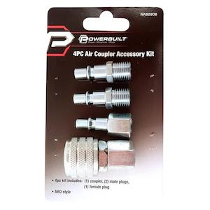 Air Accessories: Powerbuilt 4Pc Aro Air Coupler Accessory Kit