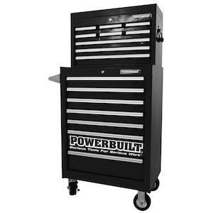 Powerbuilt Tool Chests Racing Series: Powerbuilt 2Pc Combo Storage 9Dr Chest 7Dr Roll Cab Black