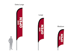 Open Feather Flag Kit Double Sided Commercial Grade - 3 Sizes - Hercules Instant Shelter