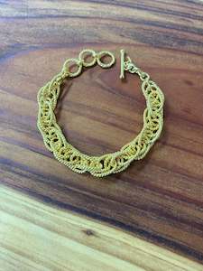 Alison Blain: Woven Links Bracelet - Gold Plated