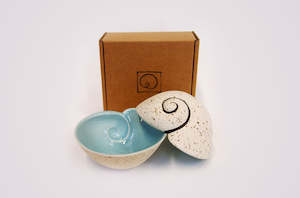 Pottery: Spiral Bowl - Aqua