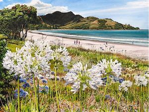 Prints: December Day at Wharekaho - Framed