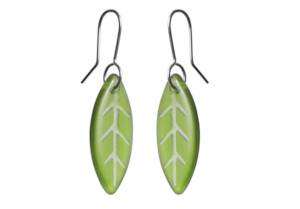 Nick Feint Stone Arrow: Glass Leaf Earrings