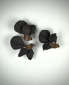 Tim Main: Piwakawaka - Reclaimed Oak and Ceramic