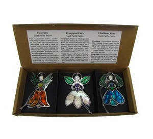 Coastal South Pacific Fairies Decoration Trio Set