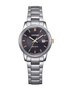 Watches: Ladies Silver & Rose Gold Citizen Eco-Drive Dress Watch