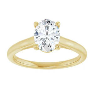 Rings: 10ct Yellow Gold Oval Moissanette Solitaire