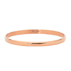 Ellani Collections: Stainless Steel Rose Gold Plate Bangle
