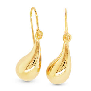 All Jewellery: 9ct Yellow Gold and Silver Bonded Teardrop Earrings