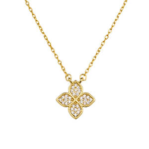 Gifts Under 100: Sterling Silver Micro Pavé Flower Necklace