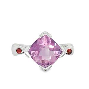 Fashion Jewellery: Sterling Silver Amethyst & Rhodolite Garnet Ring