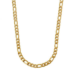 Stainless Steel Gold Plate Figaro Chain
