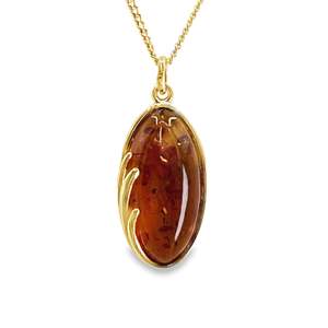 Gifts Under 500: 9ct Yellow Gold Baltic Amber Necklace