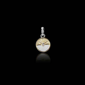 Jewellery Cubic Zirconia: Evolve Jewellery Silver + Gold Plate Sunrise Pendant Charm