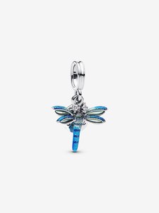 Jewellery Cubic Zirconia: Pandora Dragonfly Double Dangle Charm