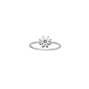 Jewellery Sapphire: Karen Walker Silver Mini Daisy Ring with Diamond