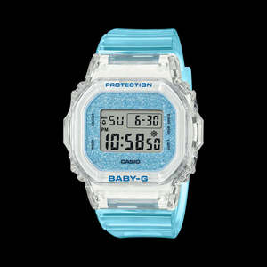 Baby G: Casio Baby-G Blue Glitter Transparent Digital Watch