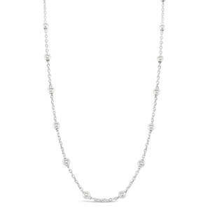 Sterling Silver Cable & Ball Necklace