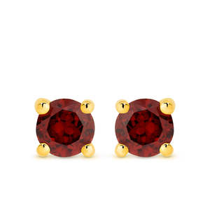 Christmas 2024: 9ct Yellow Gold Garnet Stud Earrings