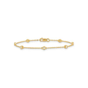 9K Yellow Gold Lab Grown Diamond Set Station Bracelet