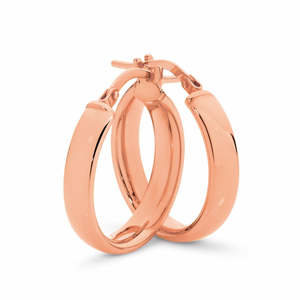 Christmas 2024: 9ct Rose Gold and Silver Bonded Plain Hoop Earrings