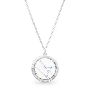 Sterling Silver White Howlite Necklace