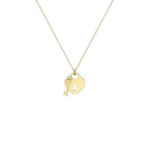 Discountable Items: 9ct Yellow Gold Padlock & Key Necklace