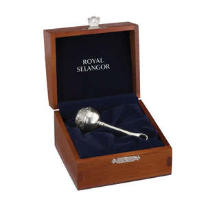 Childrens Jewellery: Royal Selangor Pewter Giftware. Baby Rattle in Wooden Gift Box