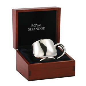 Royal Selangor Pewter Giftware. Baby's Mug - 15cL in Wooden Gift Box