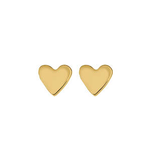 Tiny Treasures sterling silver, gold plated, children's heart stud earring - 3MM