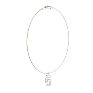 Fashion Jewellery: Silver-Tone Script Onyx Pendant Necklace