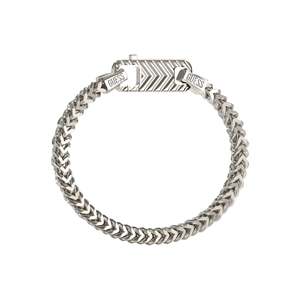 Fashion Jewellery: Silver-Tone Textured Hook Bracelet