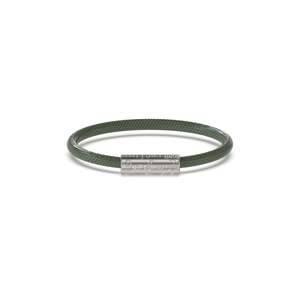 Fashion Jewellery: Silver-Tone Green Leather Bracelet