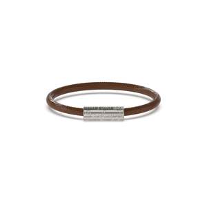 Fashion Jewellery: Silver-Tone Brown Leather Bracelet