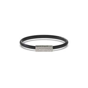 Fashion Jewellery: Silver-Tone Black Leather Bracelet