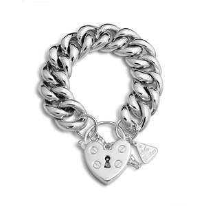 Silver Jewellery: BIG MAMA HEART PADLOCK BRACELET