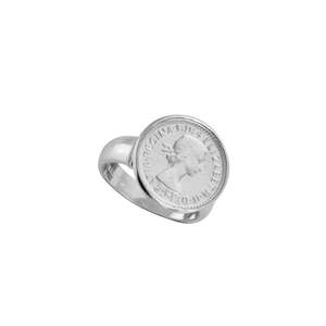 Silver Jewellery: THREEPENCE COIN RING