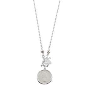 Silver Jewellery: SILVER BALL CHAIN SHILLING NECKLACE