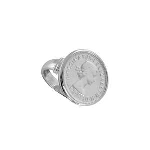 Silver Jewellery: SIXPENCE COIN RING