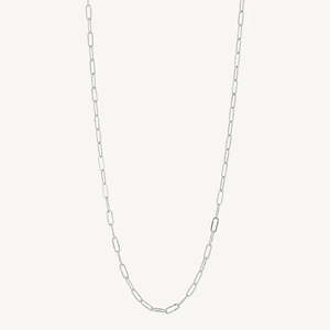 Gifts Under 200: Sterling Silver Rectangular Link Beaten Finish Necklace