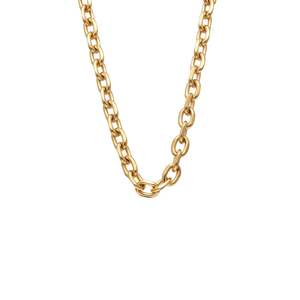 Gifts Under 200: Silk & Steel Gold Plate Forged Curb Necklace