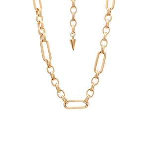 Silk & Steel Gold Plate Luxe Fob Chain Necklace