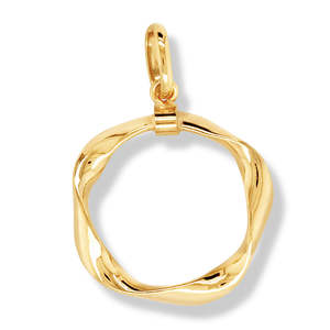 9k Gold Silver Bonded Twist Circle Necklace