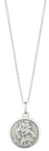 Necklaces Pendants: 16mm Sterling Silver St Christopher Pendant