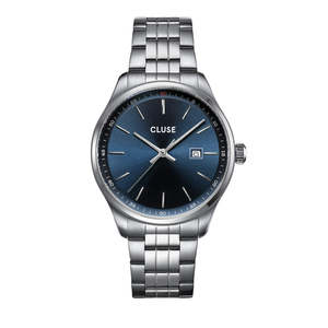 Watches: CLUSE Antheor Blue / Silver Steel Link Watch