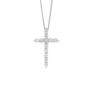 Sterling Silver Cubic Zirconia Cross Necklace